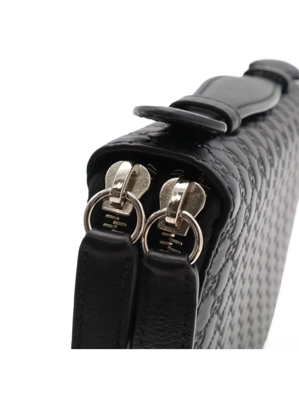 Gucci Micro Guccissima Travel Case Clutch Organizer Wallet Leather Black